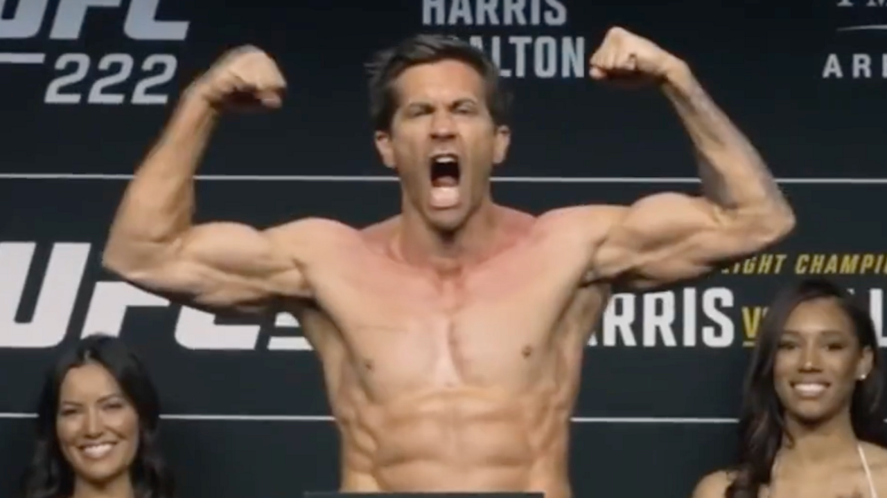 Jake Gyllenhaal Shows Off Chiseled Body at UFC 285 WeighIns and Films